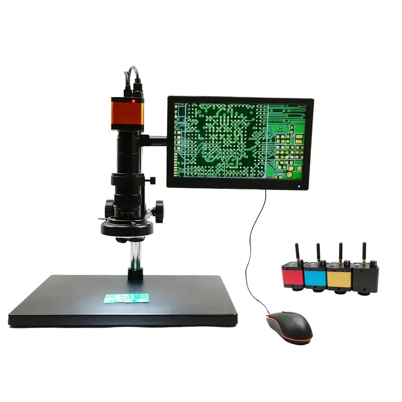 Дешевый электронный микроскоп 14 мп + 11,6 дюймовый жк цифровой видеомикроскоп, набор для промышленной камеры VMS14M33-MW + B116-HD