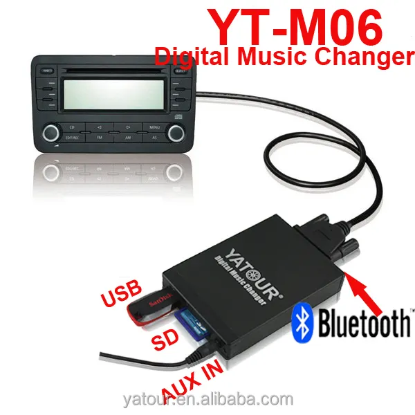 Car radio cd player digital music changer mp3 aux connect car radio