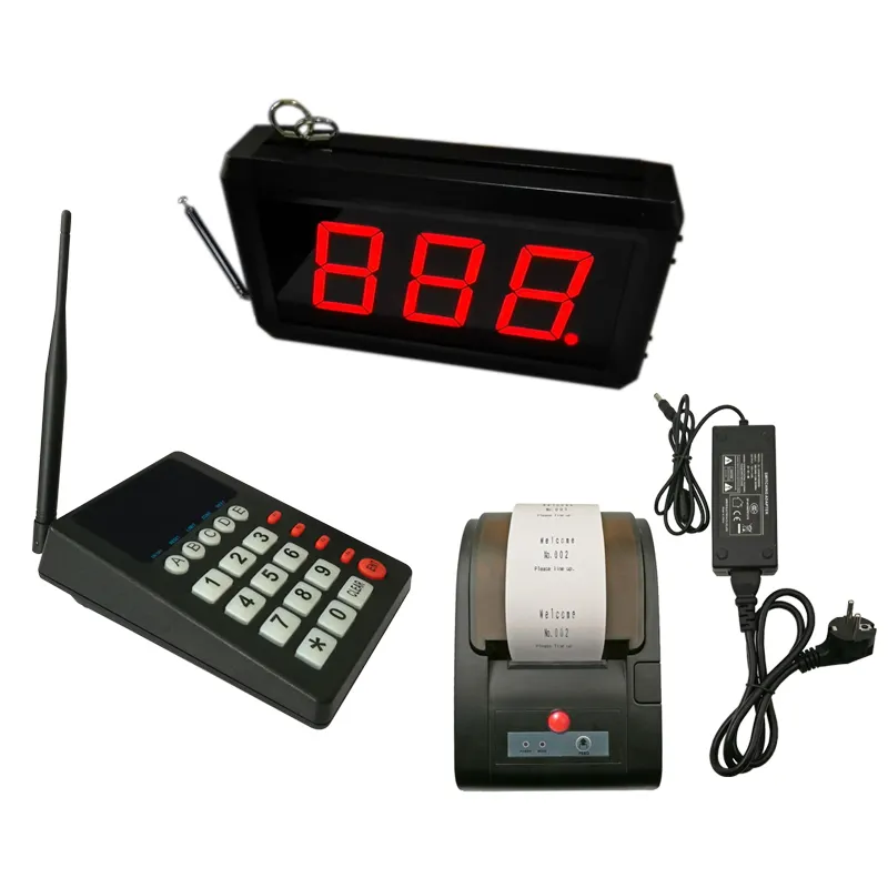 3-digit number display with keypad number ticket printer Queue Management System