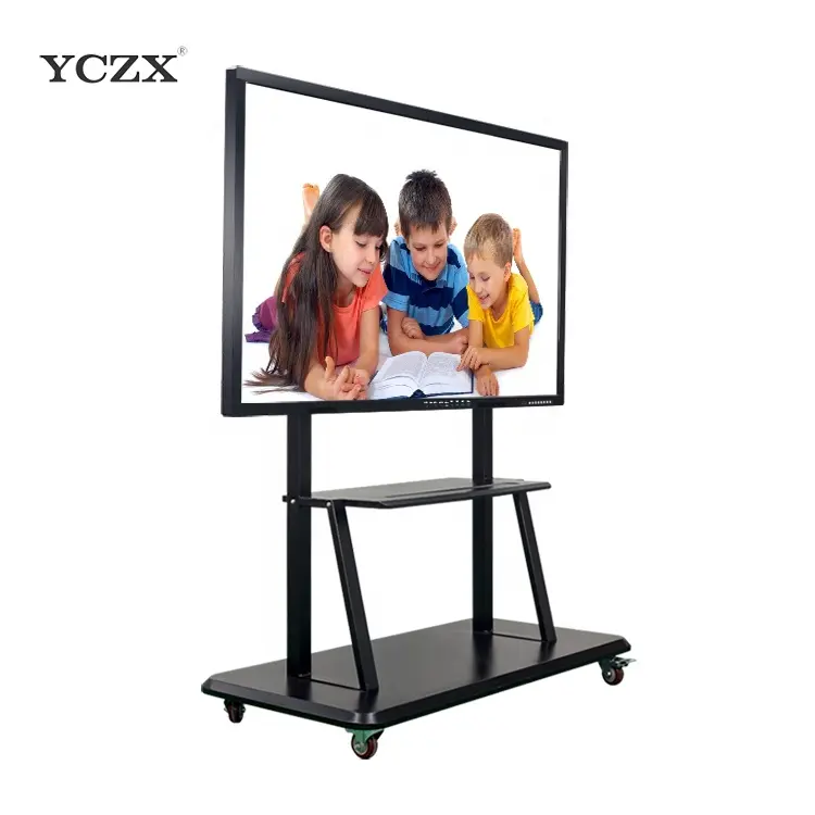 YCZX 65" new product idea smart touch screen black interactive board 4K LED touch screen monitor for school/office