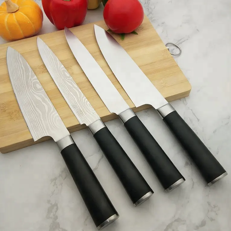 Новый набор кухонной посуды из нержавеющей стали, кухонные аксессуары, дамасский стальной нож, поварской нож, кухонный нож