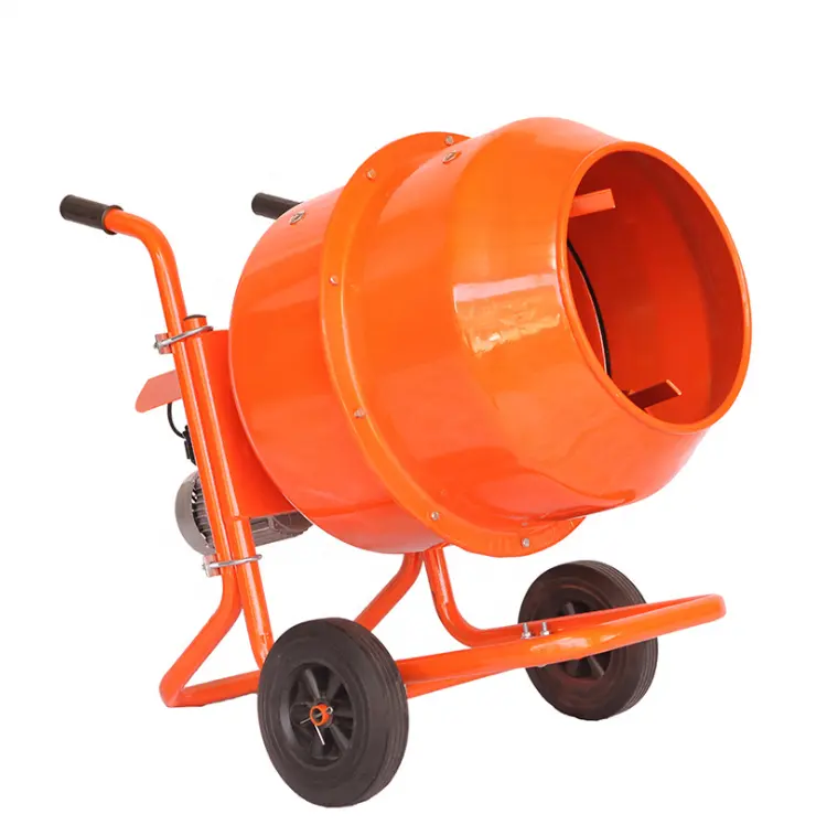 Mobile portable small drum concrete mixer with wheels