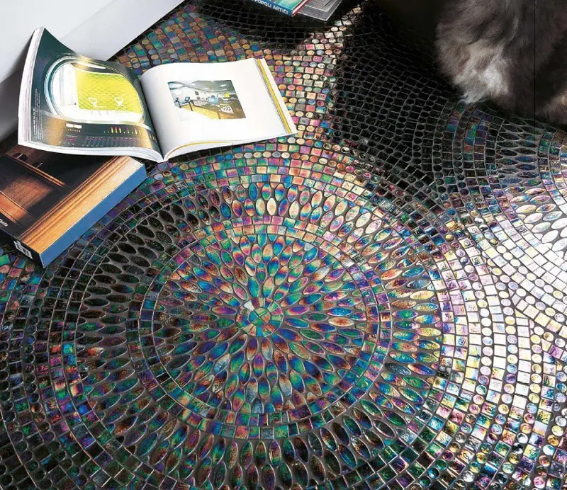 Круглая Форма Ванная комната стены пола художественное стекло мозаичная плитка деко мозаики