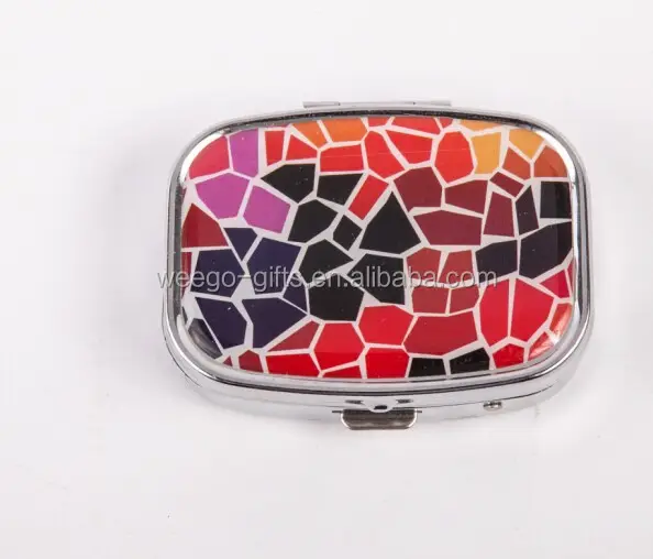 Pill Box ,pill Case for Promotion Small Round Shape Metal Opp/pvc/gift Box Metal&epoxy