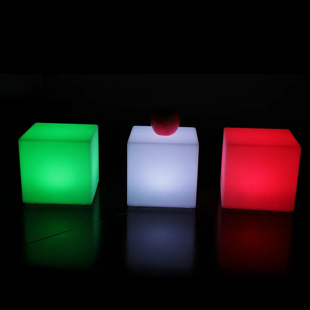 RGB LED 5050 аккумуляторная светящиеся cube стол и стулья Открытый Свет Куба с дистанционным управлением