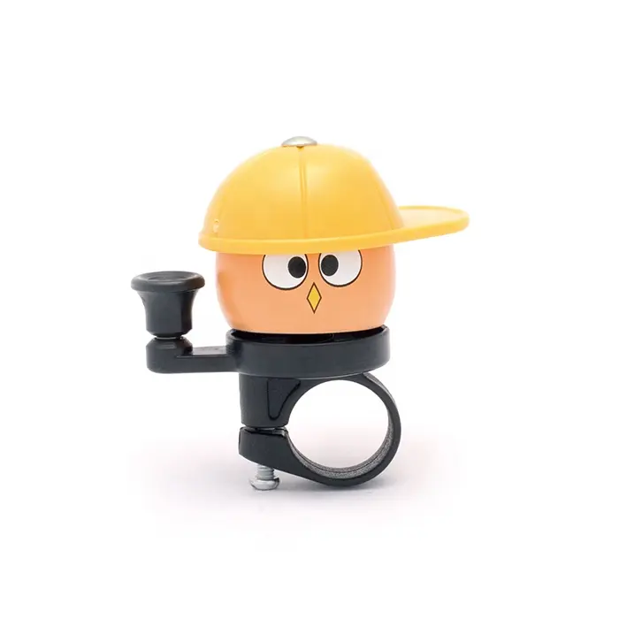 bike accessories 35mm Kids novelty yellow helmeted man shape bicycle bell ring bike bell