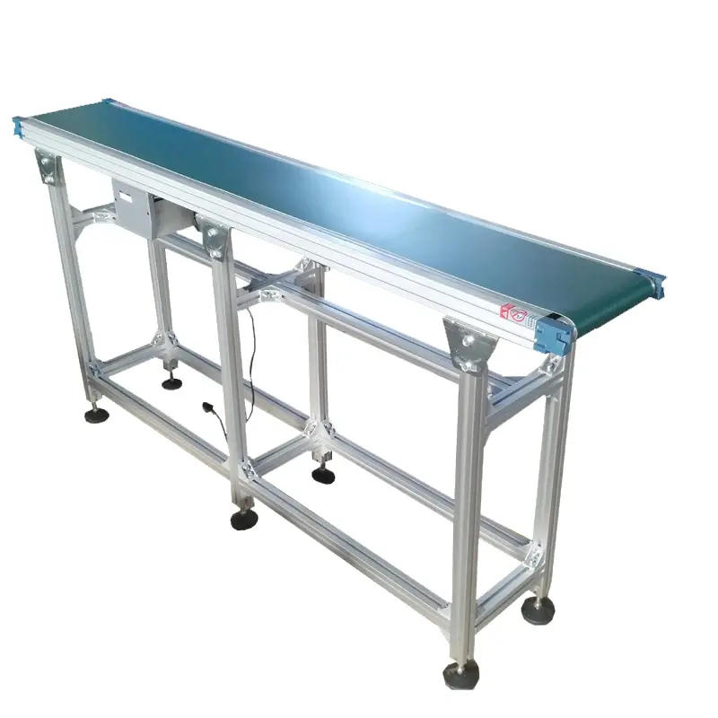 PVC Flat Belt Conveyor SLAT Conveyor PVC PU 3-50m/min Or Some Certian Fixed Speed Oil Resistant 34 Standtad Aluminium 20W-90W