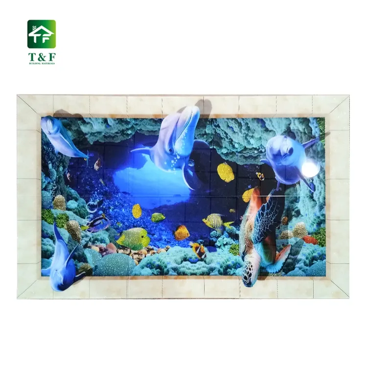 underwater world polished wall floor porcelain glass 3D tiles sea world new 3d picture marble floor tiles prices