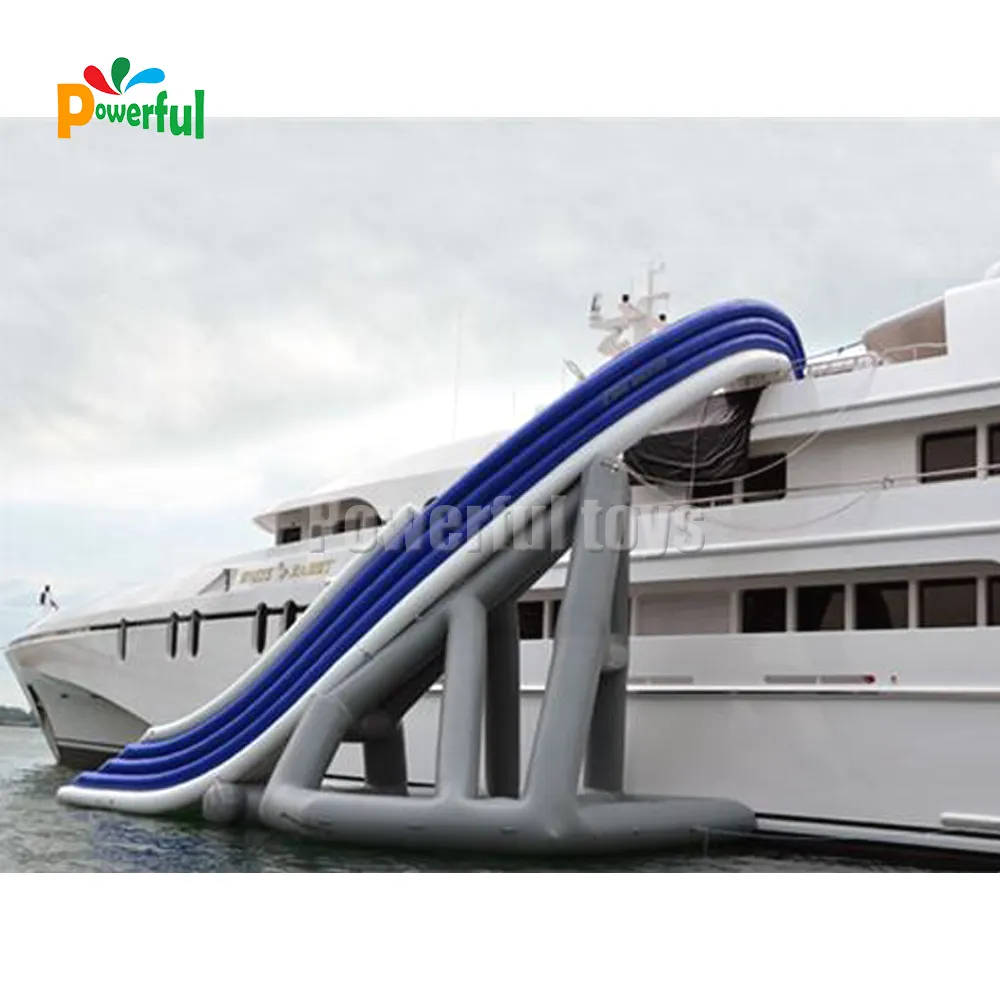 PVC Tarpaulin inflatable water floating slide for yacht