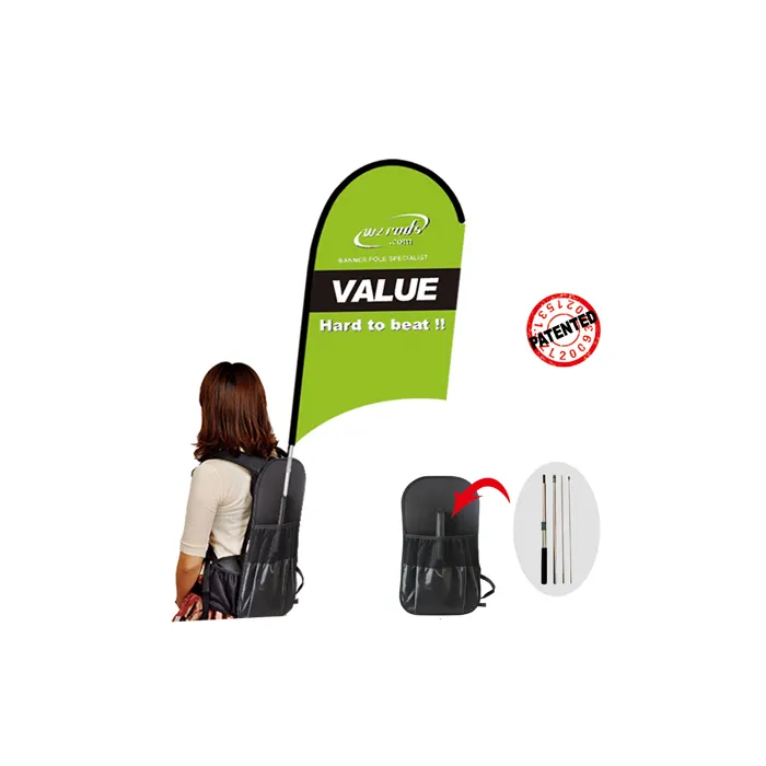 Weihai Wzrods Carbon Advertising Moving Combination Backpack Signs With Pole