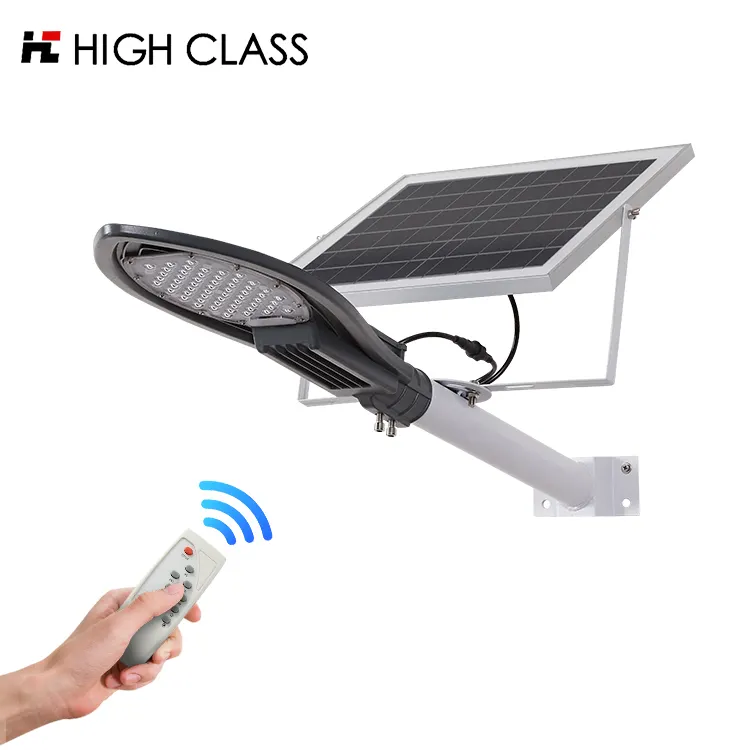 High beam remote control outdoor waterproof ip66 30 50 100 150 watt led solar streetlight