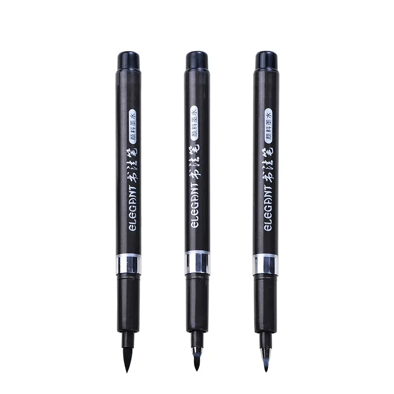 New design  3 Sizes Black Water Brush  For  Beginners Writing, Signature, Illustration, design Calligraphy Pen