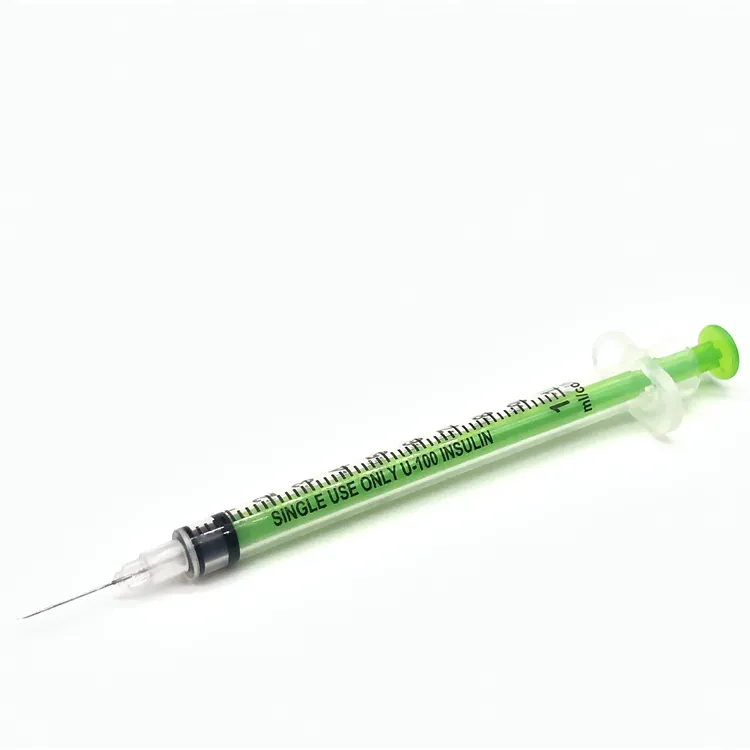 1ml Color Safety Insulin Syringe With Fixed Needle