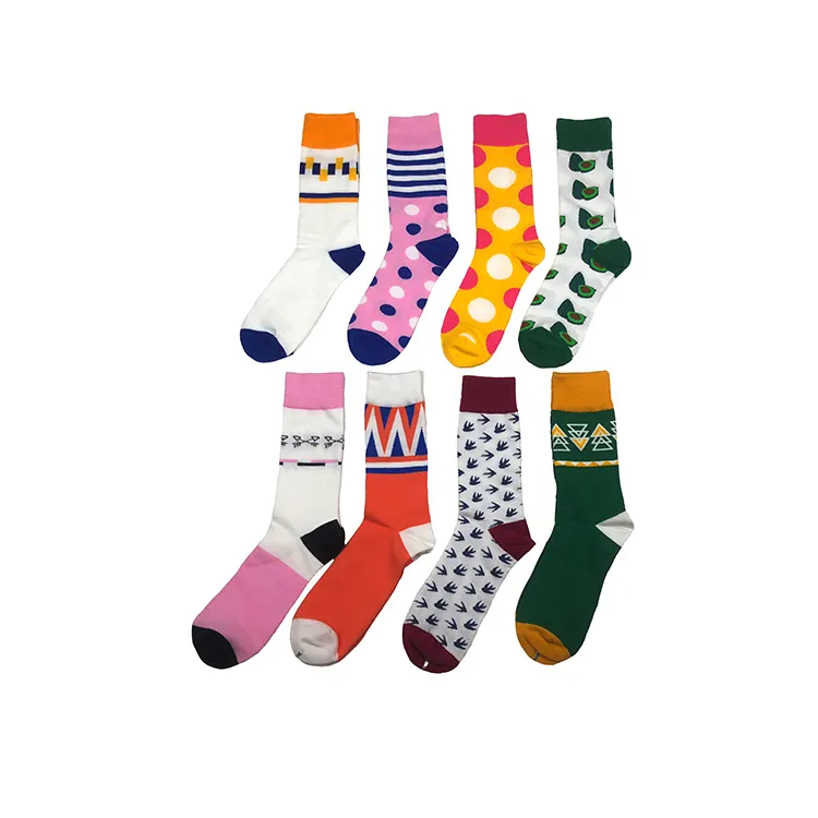 High Quality Wholesale Long Color Fruit Geometric Stockings Casual Dress Custom Happy Funny Sock