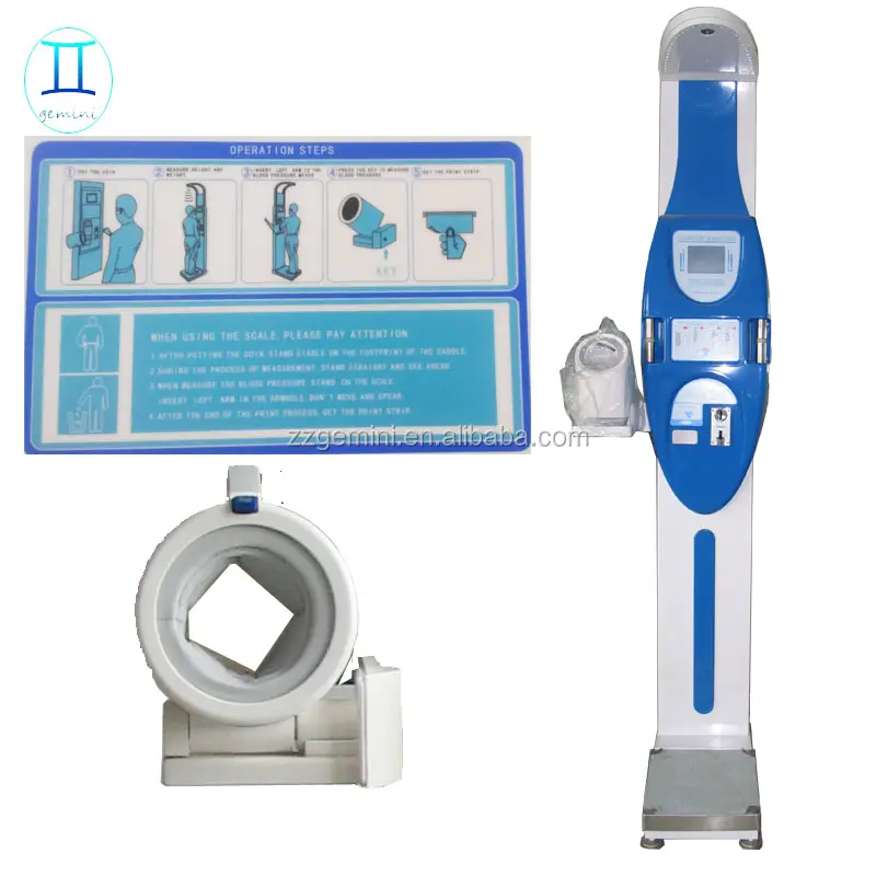 bmi ulstasonic electronic height and weight measuring machine vending machine blood pressure