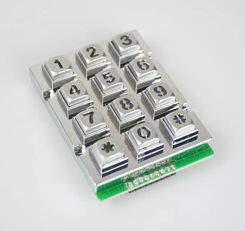 12 Keys 3x4 Matrix zinc Alloy Metal Keypad Access Control Keypad Illuminated Keypad