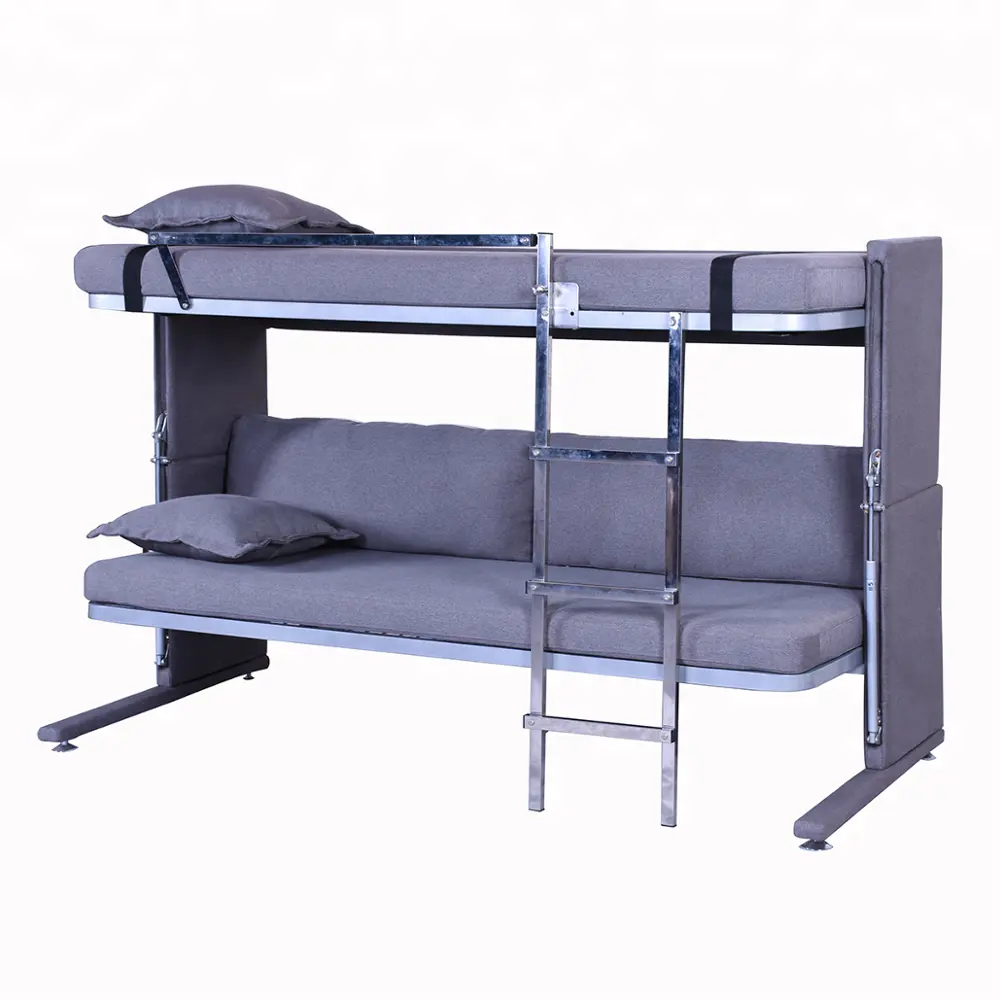 High grade fabric sofa cum bunk bed with metal folding frame