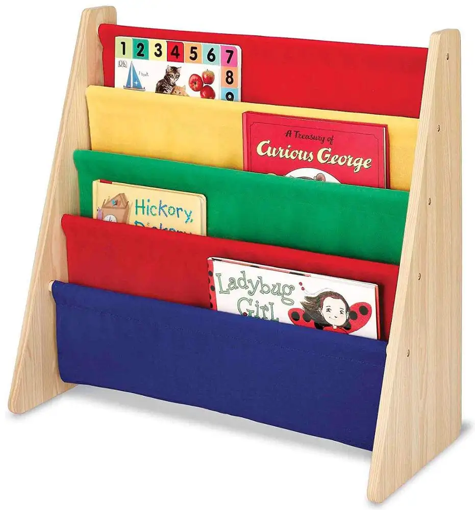 Kids Wooden Bookshelf Children Book Storage Rack Bookcase Tidy Bedroom Shelf