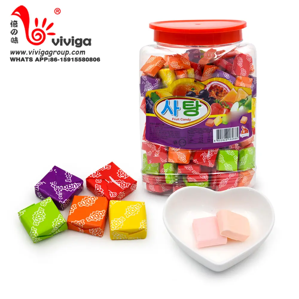 Assorted fruit flavors cube shape swiss candy for kids