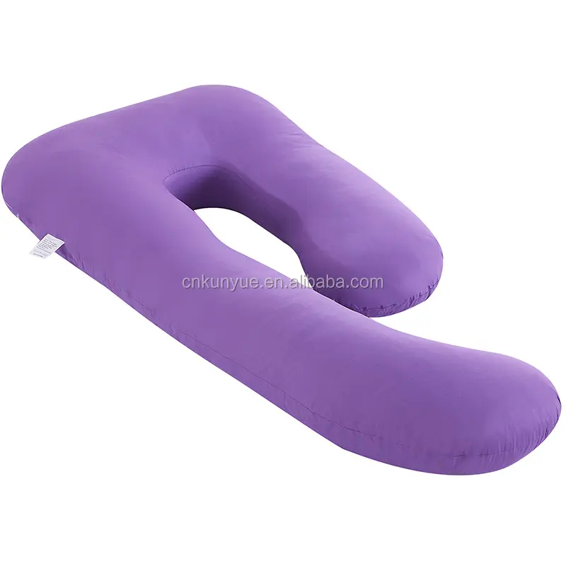 Custom C Shaped Polyester Back Support Organic Cotton Full Body Sleeping Chiropractic Maternity Pregnancy Pillow