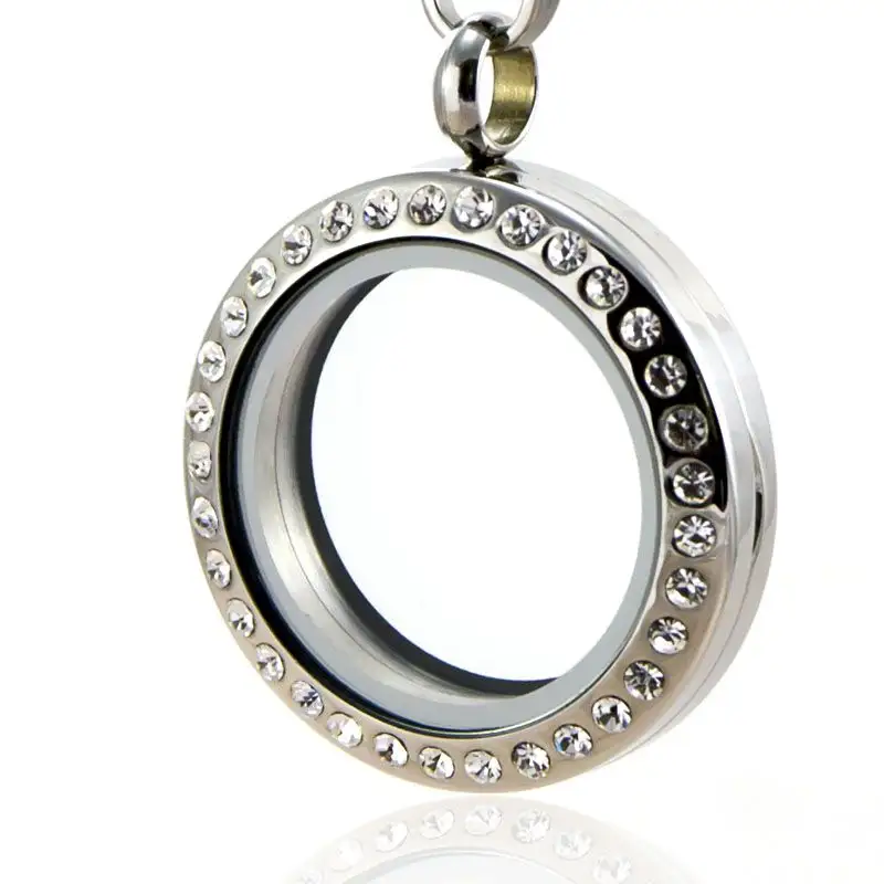 Most popular stainless steel memory floating locket glass photo frame pendant