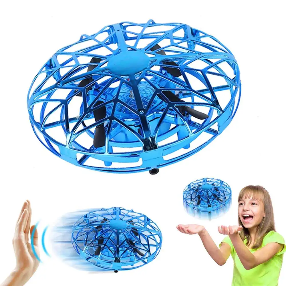 Mini Drone Flying Toy Hand Operated Drones for Kids or Adults - Scoot Hands Free UFO Helicopter, Easy Indoor Outdoor Flying Ball