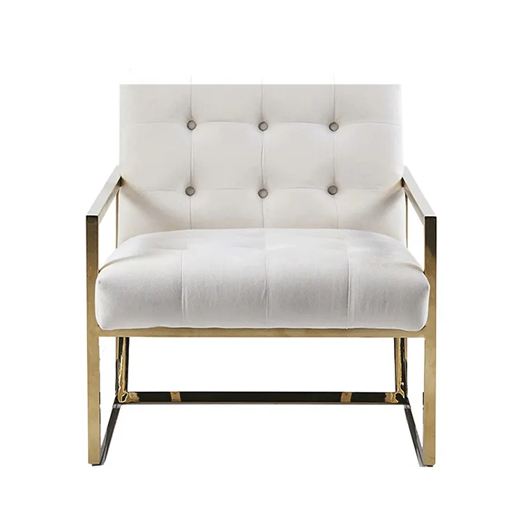 Modern Style living room Stainless Steel Frame Velvet fabric sofa Chairs