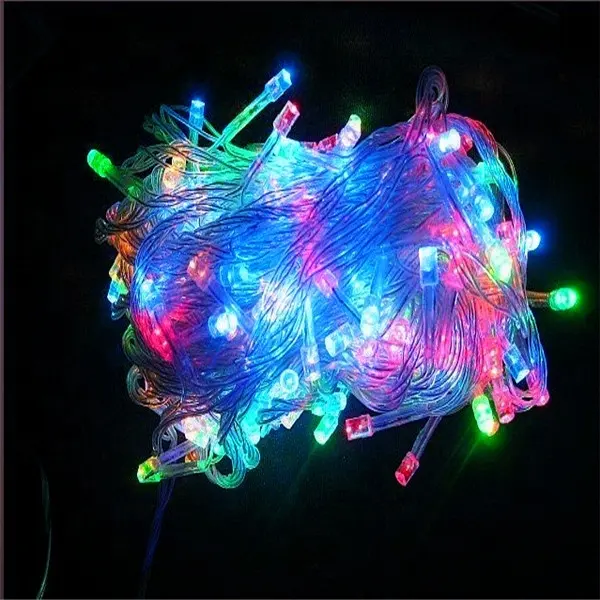 110 В/220 В 10 м 100 светодиодов RGB светодиодная гирлянда для внутреннего и наружного украшения рождественской елки