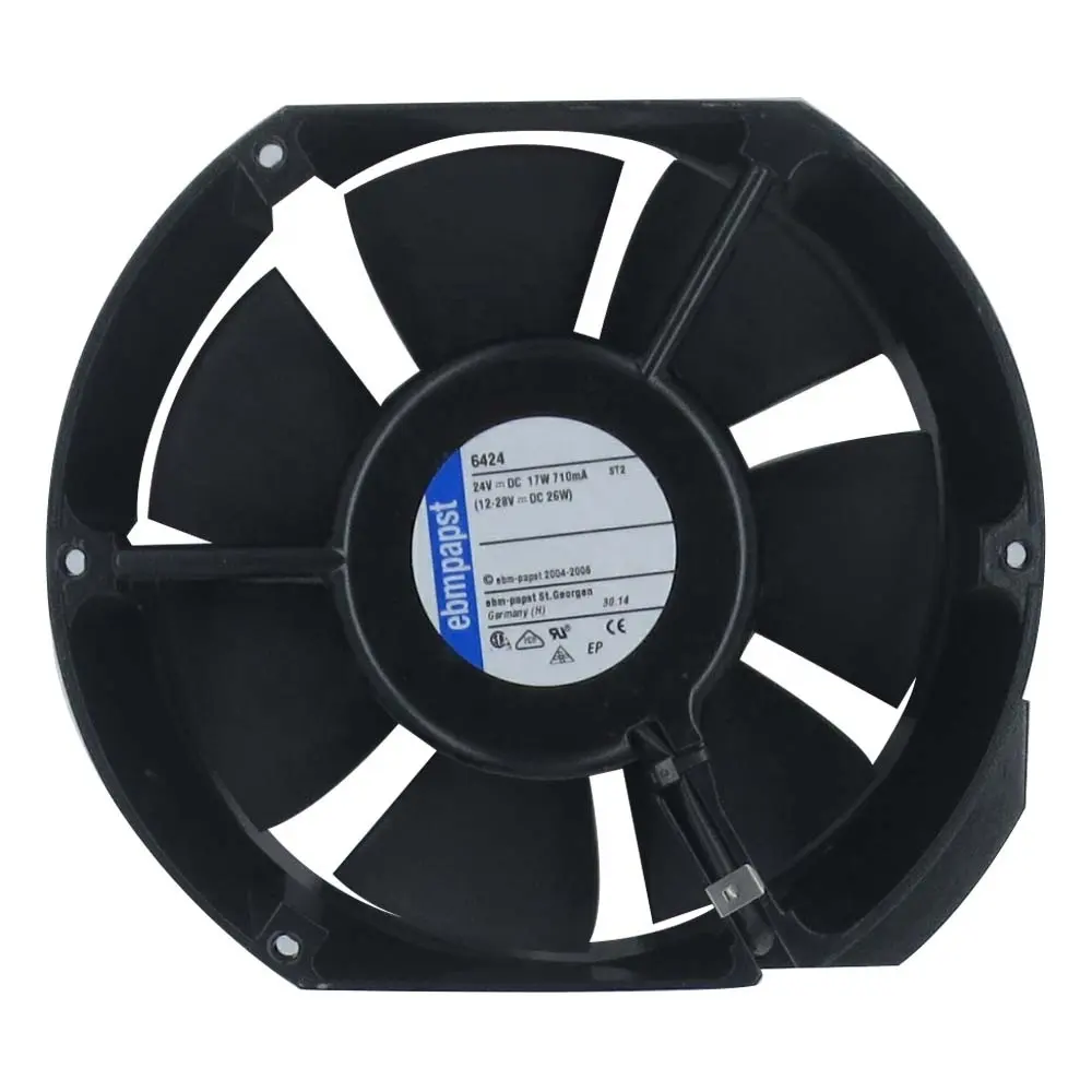 Size 150 x 172 x 51mm 24 V DC Air Flow 410m3/h 3400rpm 6424 Ebm Papst Inverter Cooling Fan