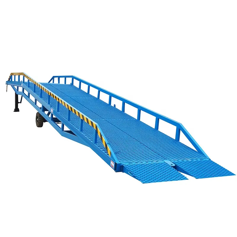 Hydraulic Ramp 6-15ton Adjustable CE ISO Approved Mobile Truck Hydraulic Dock Leveler Container Loading Yard Ramp For Sale