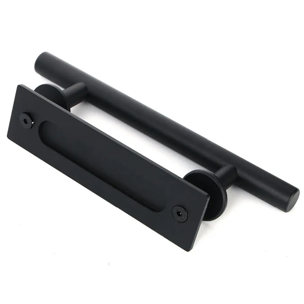 Двусторонняя черная стальная ручка для деревянной двери оптом