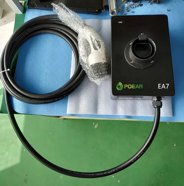 7.3KW 32A ev charging wallbox,AC ev charging type 2 plug and 5m cables,ev fast charger,OEM