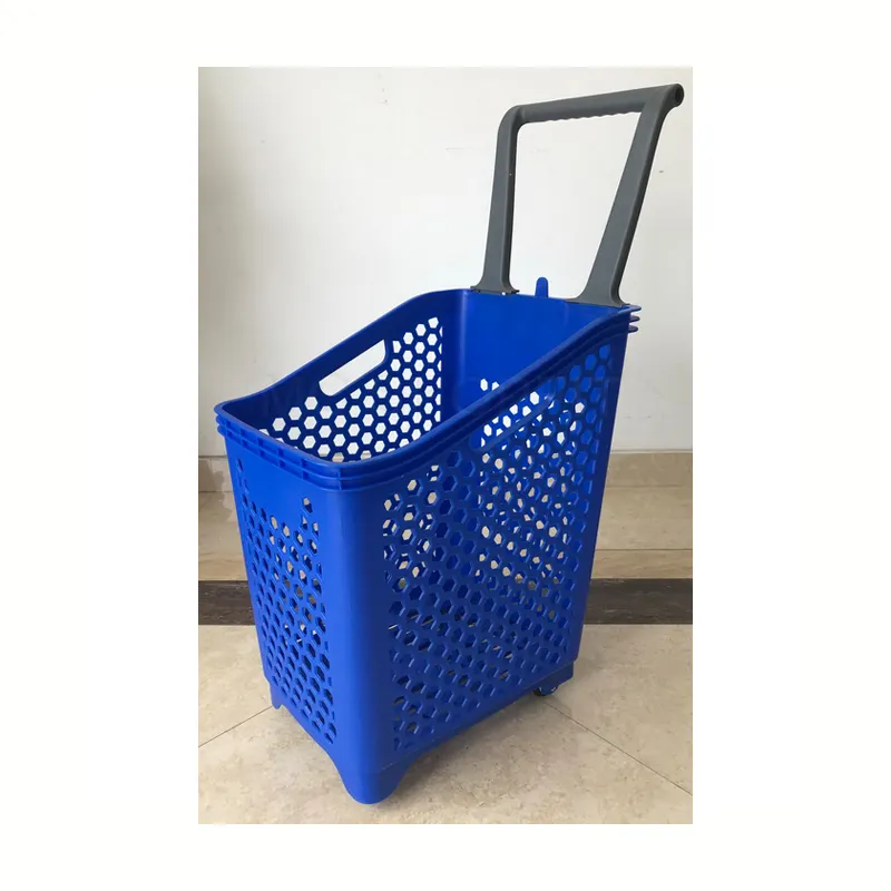 Supermarket supplier online big shopping basket mall plastic grocery baskets for
