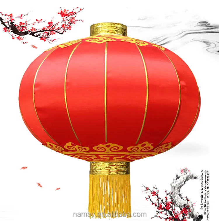 Новогодний красный китайский традиционный Шелковый фонарь