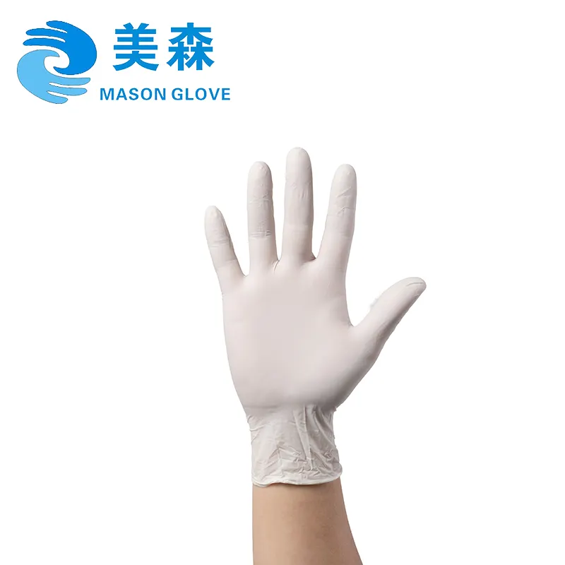 Cheap price white nitrile disposable gloves