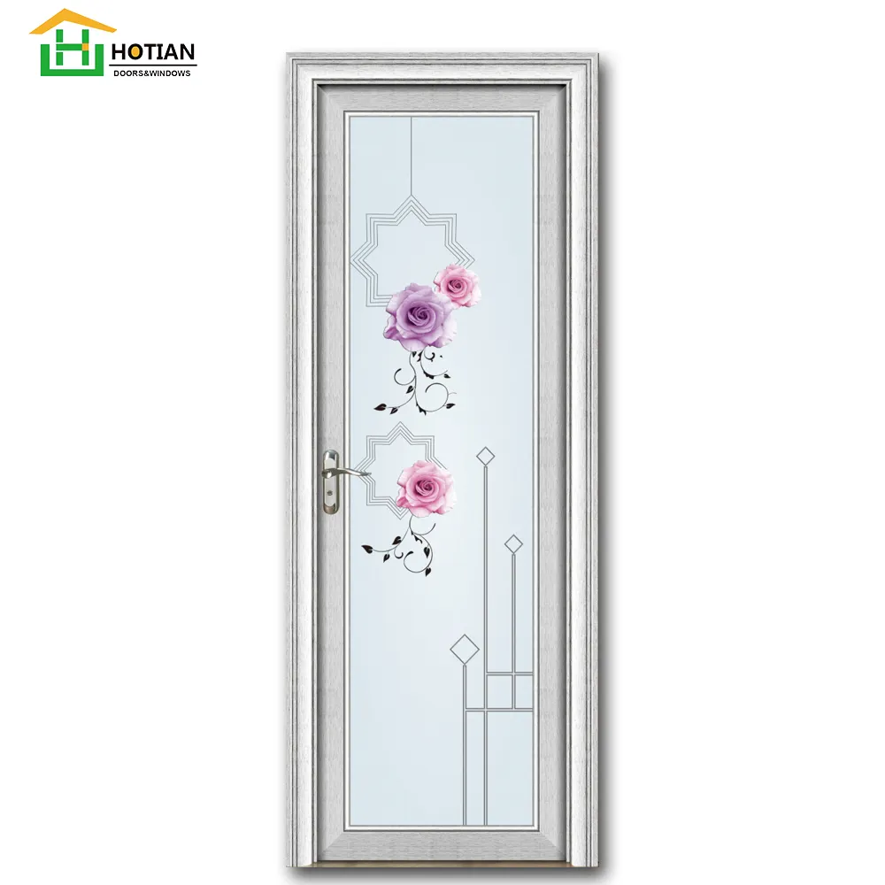 Новейшие дизайны стеклянных дверей, открывающиеся алюминиевые двери для ванной комнаты по низкой цене, Китай