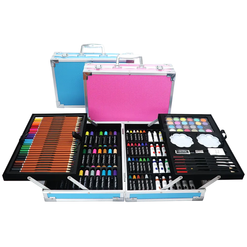 145-piece Creative Painting Art Set in Aluminum Case