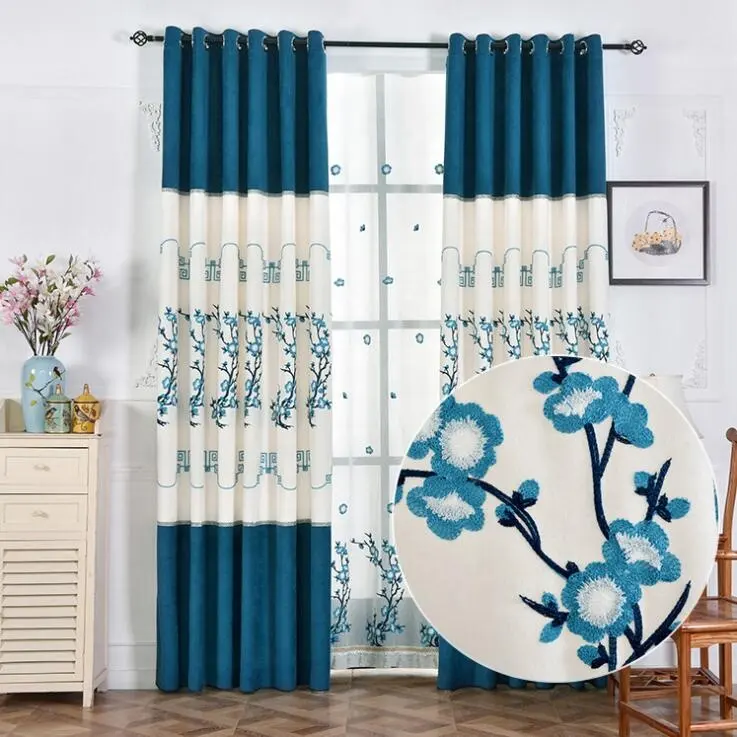 Дизайнерские занавески с цветочным узором с вышивкой для гостиной // готовые Детские оконные шторы из черной ткани для кровати
