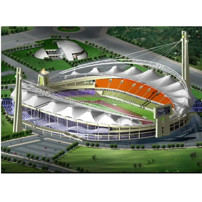 Permanent structure for stadium membrane structure