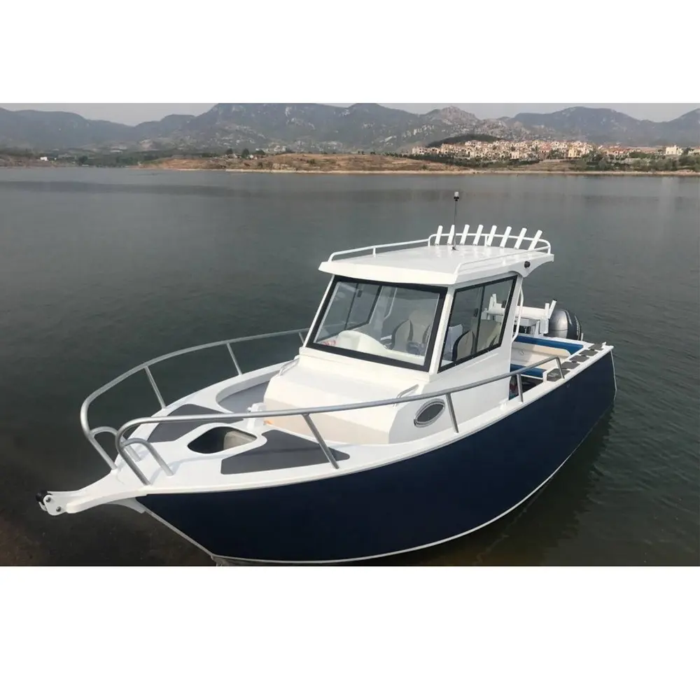 5.8/6.25/6.85/7.5m(19/20.5/22.5/24.5ft) Aluminum Centre Cabin With Semi-Closed Hardtop High Speed Fishing Boat