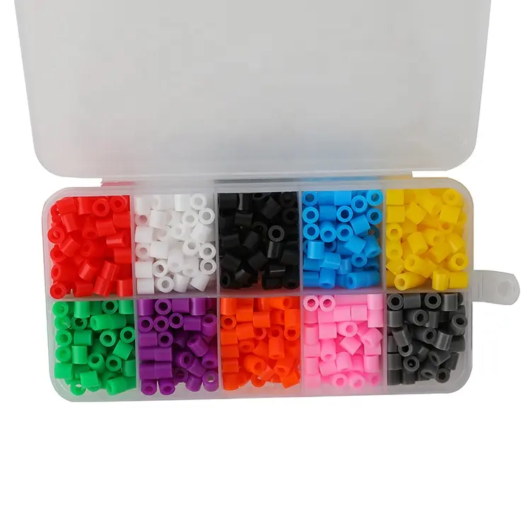 Wholesale online girls play set 5mm different color DIY plastic perler fuse beads toys cheap 5mm DIY ironing beads