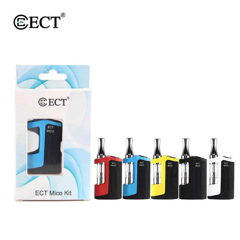 Original ECT Mico 500mAh Battery Box Mod 510 Thread 0.5ml 1.0ml mini I1 Tank Cartridge Vaporizer Kits Authentic