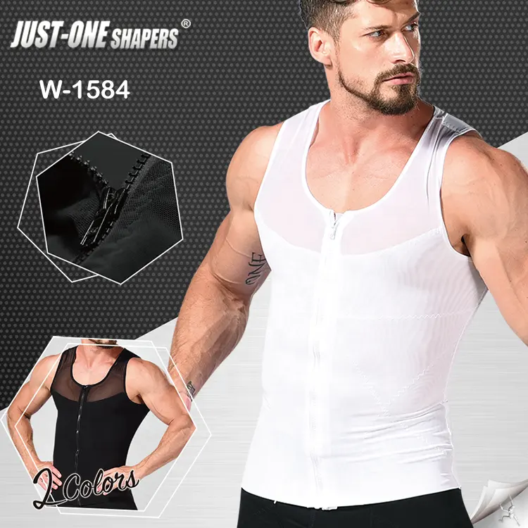 body shaper wear zipper vest suit sleeve suit vest man shapers man shapewear