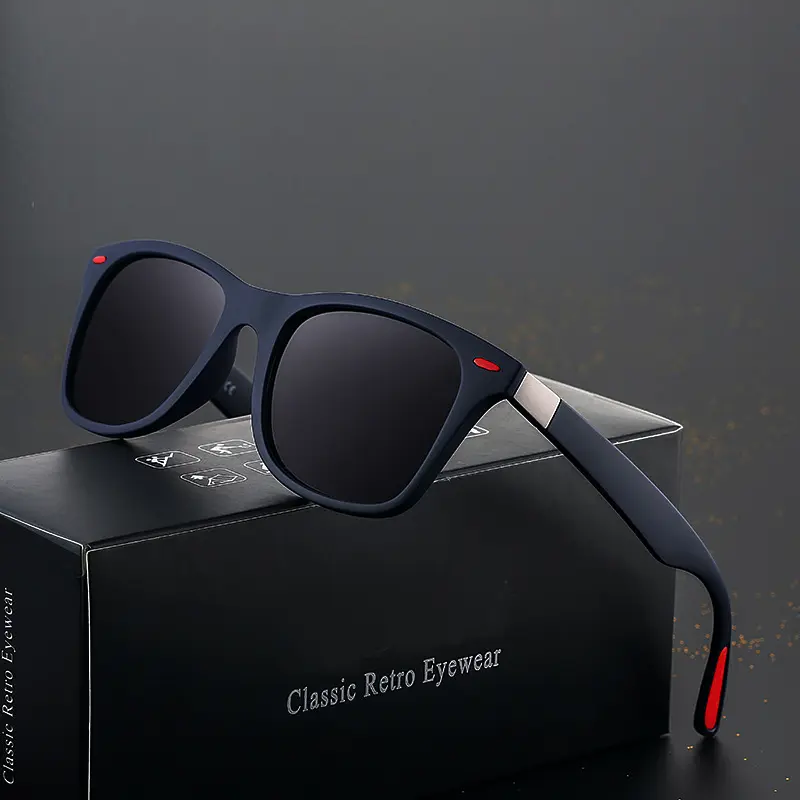 High Quality Square Riding Polarized Men Driving PC  Square Outdoor Sport Sunglasses