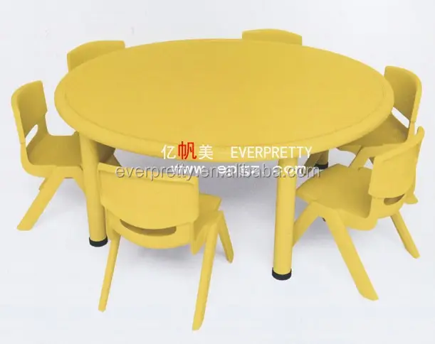 Набор цветных пластиковых детских столов и стульев, круглые детские столы и стулья для учебы и вечеринки