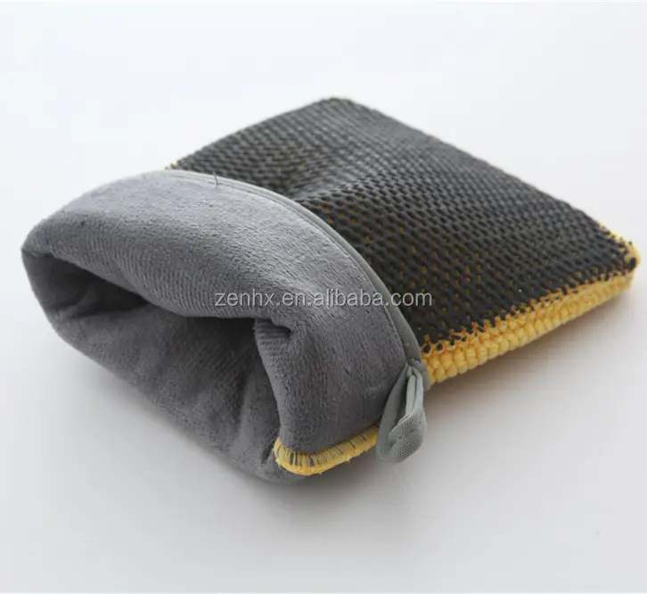 Yellow Color Car Detailing Magic Microfiber Clay Wash Mitt