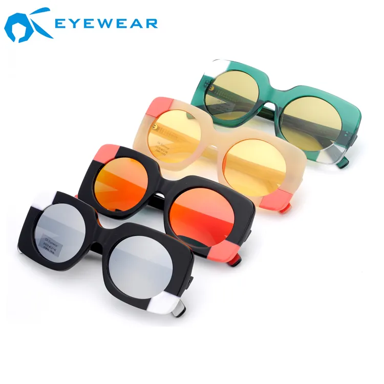 Shenzhen Sunglass 2020 New Brand Your Own CE Oem Shenzhen Factory Lamination Acetate Eyewear Square Fashion Sunglasses