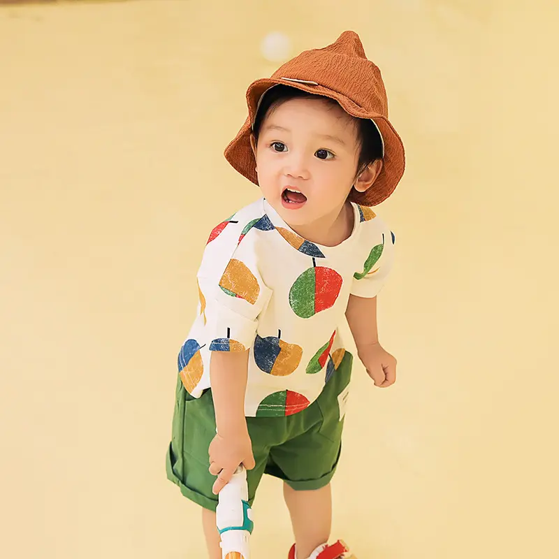 Новейший дизайн, популярная трикотажная одежда для малышей, дышащая футболка для маленьких мальчиков, 1953