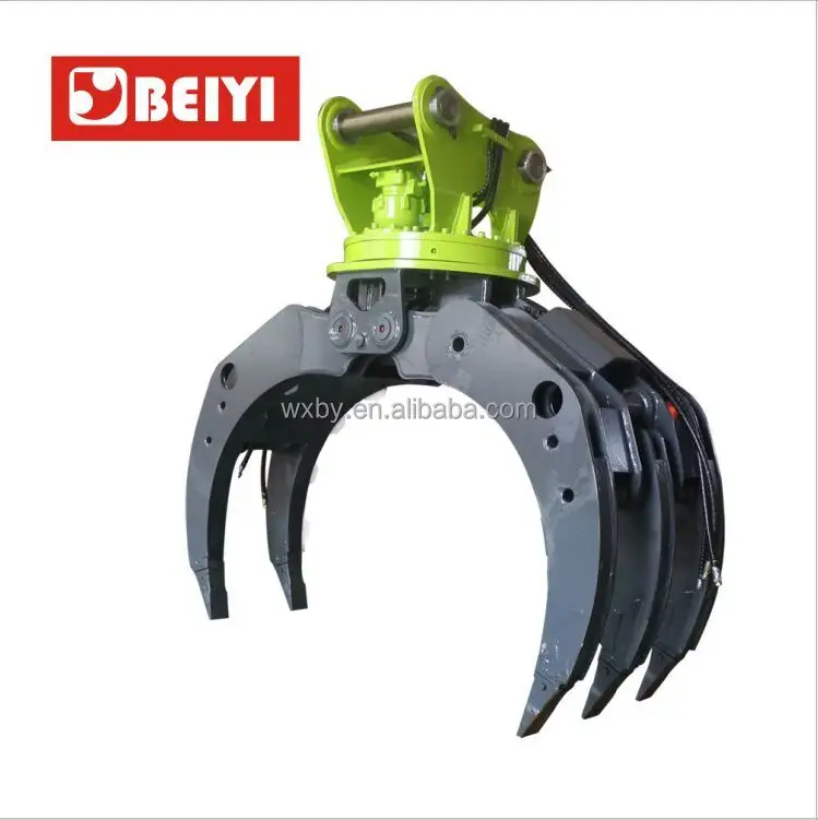 360 rotatable hydraulic wood clamp rotatory excavator grab grapple rotating timber grapple, log grab, rock grapple attachment