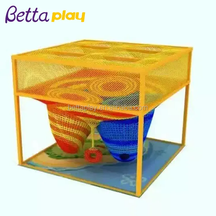 Забавная детская игровая площадка маленького размера из цветной нейлоновой веревки для продажи, вязаная детская игровая площадка для помещений